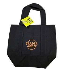Trader Joe's Halloween Black & Orange Canvas Mini Tote